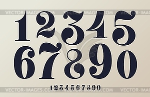Vintage decorative elegant numbers of 0 to - vector image