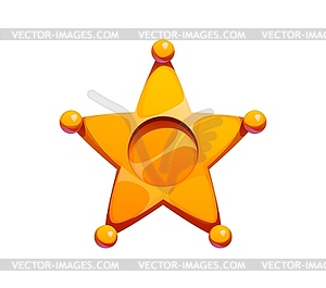 American cowboy sheriff star font letter A - vector image