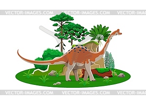 Pelorosaurus prehistoric dino cartoon character - vector clip art