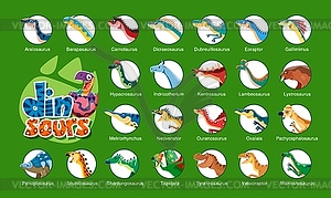 Cartoon prehistoric dinosaurs animal infographics - vector clip art