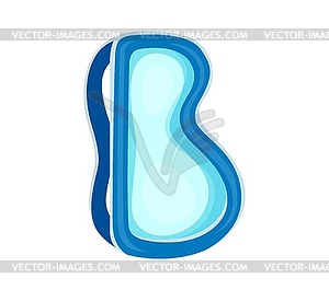 Summer travel font type, letter B as diving mask - vector clip art