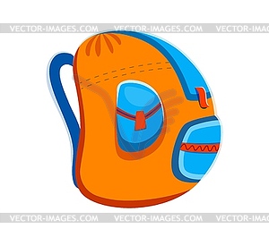 Font summer travel type, letter D as backpack bag - vector clipart