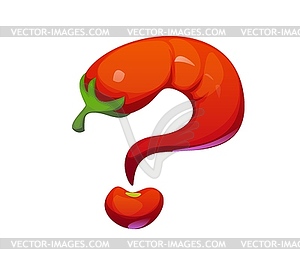 Cartoon Mexican font chili pepper question mark - vector clipart