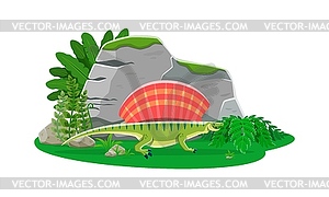 Extinct Edaphosaurus dinosaur cartoon character - vector clipart