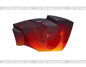 Grill burn fiery ember cartoon charcoal piece - vector clipart