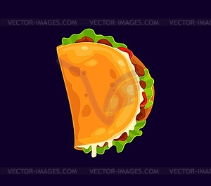 Fast food taco meal ABC font typeface letter D - vector image