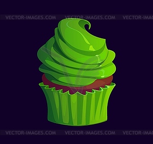 St Patrick day Irish holiday green cupcake muffin - vector image