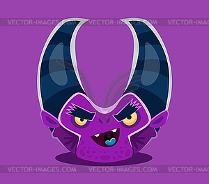 Halloween font letter U crazy monster character - vector clipart