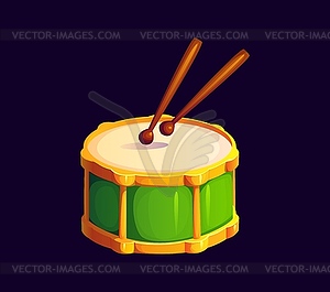 St Patrick day and Irish holiday, cartoon drum - vector image