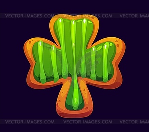 St Patrick day cartoon shamrock clover cookie - vector clipart