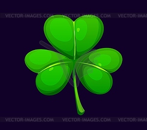 St Patrick holiday cartoon shamrock clover trefoil - vector image