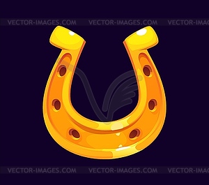 St Patrick day cartoon golden horseshoe of luck - vector image