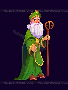 Saint Patrick cartoon character for Irish holiday - vector clipart