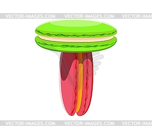 Кондитерский десерт, напечатанный шрифтом macaroons буквой T - клипарт в формате EPS