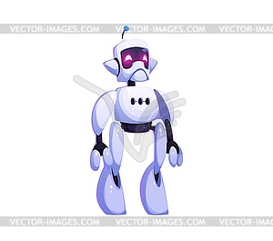 Cartoon futuristic robot or droid mascot character - vector clip art