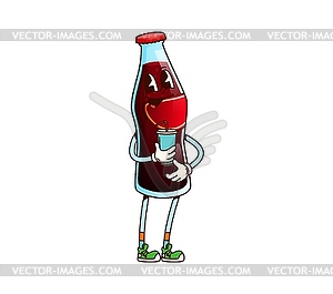 Cartoon soda drink groovy cheerful character - royalty-free vector image