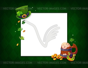 St Patrick day holiday banner template, shamrocks - vector EPS clipart