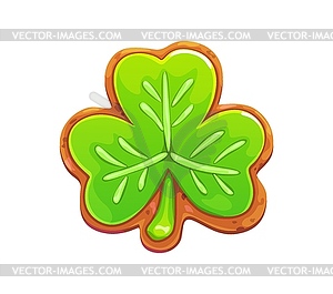 St Patrick day Irish shamrock sweet cookie dessert - vector clipart