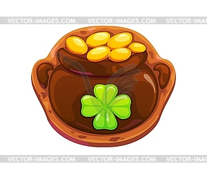 St Patrick day cookie shaped like pot of gold - vector clip art