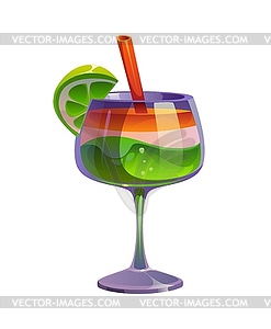 St Patrick day holiday drink, layered cocktail - vector image