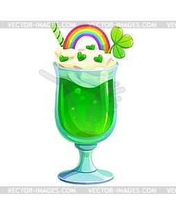 St Patrick day holiday festive green cocktail - vector clipart