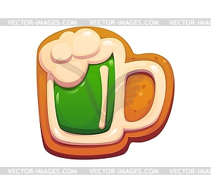 St Patrick day holiday sweet cookie beer mug - vector image