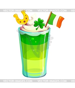 St Patrick day holiday green festive drink glass - vector EPS clipart