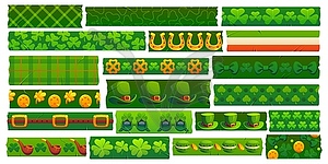 St Patrick Irish washi tape with adhesive pieces - stock vector clipart