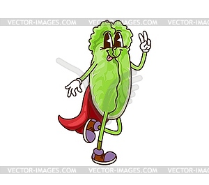 Cartoon groovy cabbage Halloween wizard vegetable - vector clip art