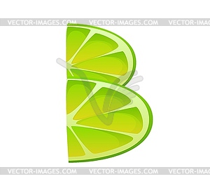 Cartoon Mexican font lime lemon number 3 three - vector clip art