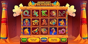 Online casino Egypt game slot machine elements - vector image