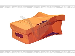 Damaged cardboard box or crumpled delivery package - vector image