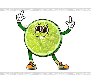 Groovy tropical half lime with raised fingers - vector clipart / vector image