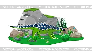 Saichania prehistoric dinosaur cartoon character - vector clip art