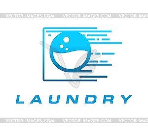 Laundry icon for wash service or laundromat emblem - vector image