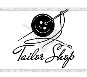 Tailor shop, embroidery and stitch icon - vector clipart / vector image