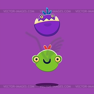 Halloween font punctuation colon monster character - vector clip art