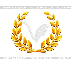 Golden laurel wreath represents victory and honor - vector clip art