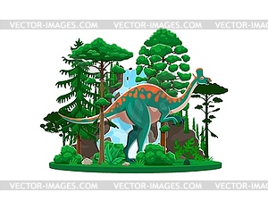 Dinosaur, Lambeosaurus lizard or prehistoric dino - vector clip art