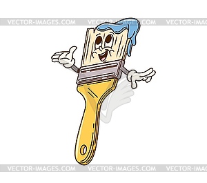 Groovy paint brush character construction DIY tool - vector EPS clipart