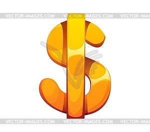 Cartoon egyptian font dollar currency sign - vector clipart