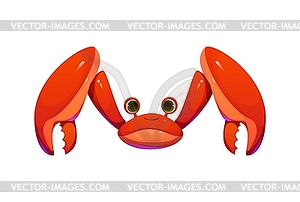 Cartoon underwater font crab animal letter M - vector image