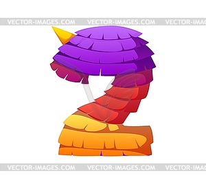 Cartoon Mexican font pinata number 2 two - vector image