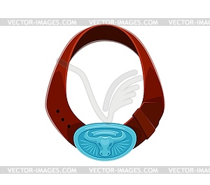 Letter O as Western cowboy leather belt, font - vector image