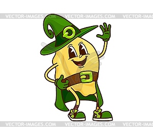 Groovy pasta wizard, Halloween cartoon character - vector EPS clipart