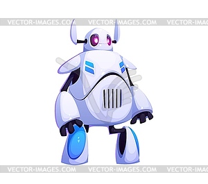 Cartoon futuristic robot droid mascot character - vector clip art