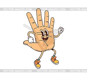 Cartoon hand groovy medicine and health character - vector clipart