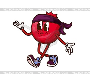 Groovy cranberry berry pirate or corsair character - vector clipart