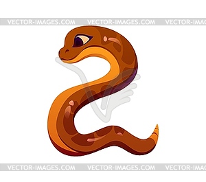 Western snake, cowboy font typeface digit 2 two - vector image