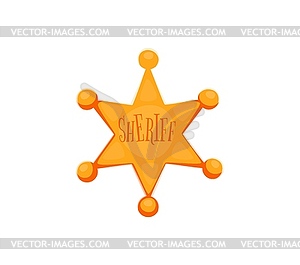 Asterisk symbol as sheriff badge with star shape - vector image